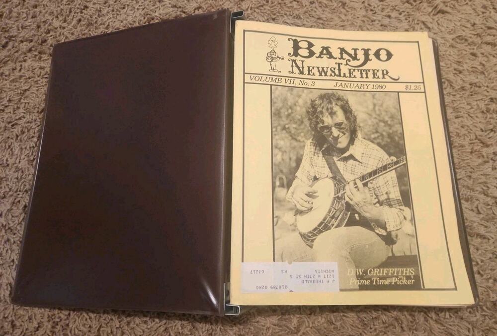 The Banjo Newsletter Magazines Vintage Banjo Publication 1980 /12 issues Binder